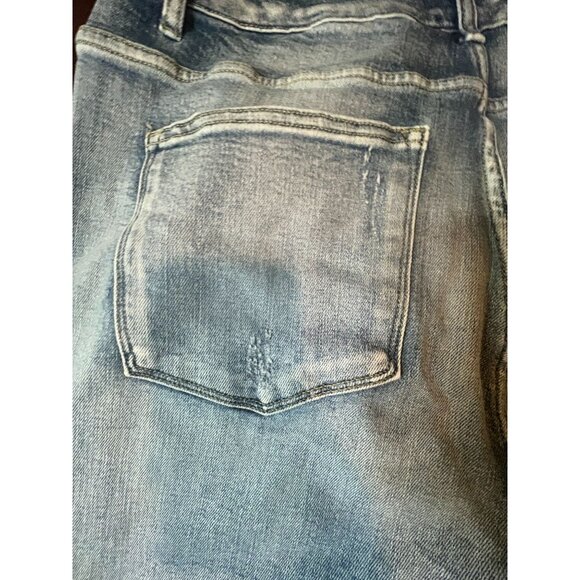 Blakeley Womens 3X Light Blue Distressed Flair Leg Jeans 32" Inseam Boho 70s - Picture 10 of 12